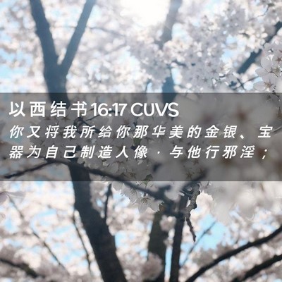 Picture 02 - 以 西 结 书 16:17 CUVS - 你 又 将 我 所 给 你 那 华 美 的 金 - Bible Verse Picture