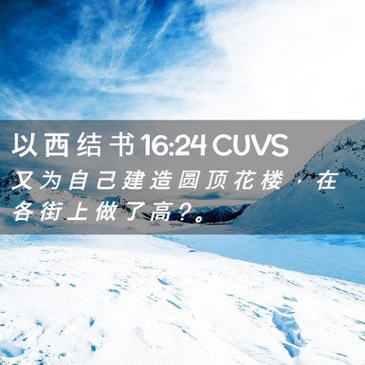 Picture 02 - 以 西 结 书 16:24 CUVS - 又 为 自 己 建 造 圆 顶 花 楼 ， 在 - Bible Verse Picture