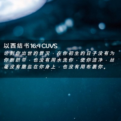 Picture 02 - 以 西 结 书 16:4 CUVS - 论 到 你 出 世 的 景 况 ， 在 你 初 - Bible Verse Picture