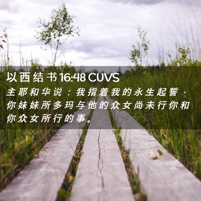 Picture 02 - 以 西 结 书 16:48 CUVS - 主 耶 和 华 说 ： 我 指 着 我 的 永 - Bible Verse Picture