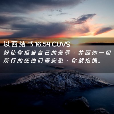 Picture 02 - 以 西 结 书 16:54 CUVS - 好 使 你 担 当 自 己 的 羞 辱 ， 并 - Bible Verse Picture