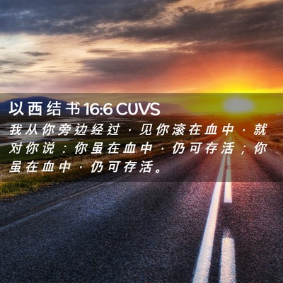 Picture 02 - 以 西 结 书 16:6 CUVS - 我 从 你 旁 边 经 过 ， 见 你 滚 在 - Bible Verse Picture