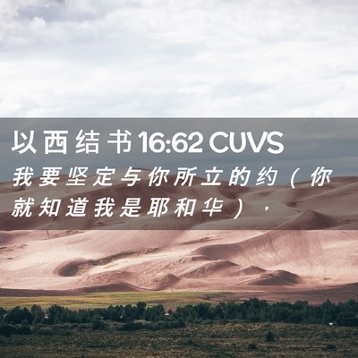 Picture 02 - 以 西 结 书 16:62 CUVS - 我 要 坚 定 与 你 所 立 的 约 （ 你 - Bible Verse Picture