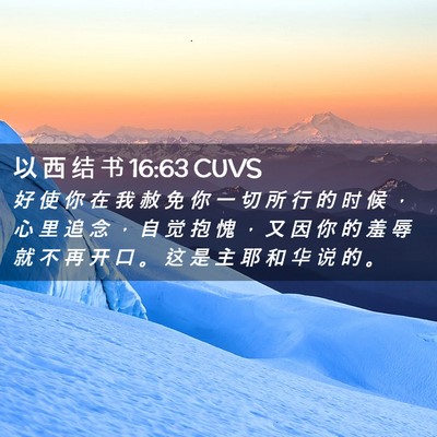 Picture 02 - 以 西 结 书 16:63 CUVS - 好 使 你 在 我 赦 免 你 一 切 所 行 - Bible Verse Picture