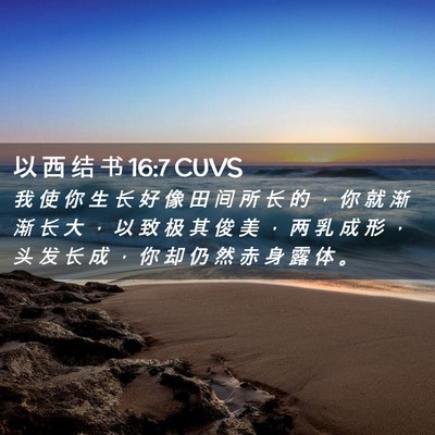 Picture 02 - 以 西 结 书 16:7 CUVS - 我 使 你 生 长 好 像 田 间 所 长 的 - Bible Verse Picture