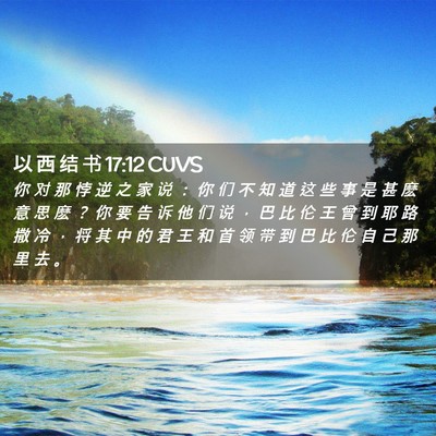 Picture 02 - 以 西 结 书 17:12 CUVS - 你 对 那 悖 逆 之 家 说 ： 你 们 不 - Bible Verse Picture