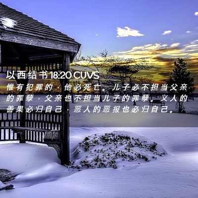 Picture 02 - 以 西 结 书 18:20 CUVS - 惟 有 犯 罪 的 ， 他 必 死 亡 。 儿 - Bible Verse Picture