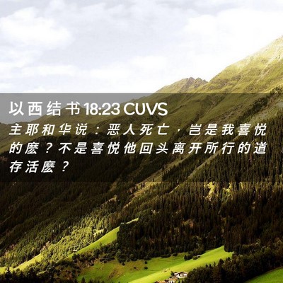 Picture 02 - 以 西 结 书 18:23 CUVS - 主 耶 和 华 说 ： 恶 人 死 亡 ， 岂 - Bible Verse Picture
