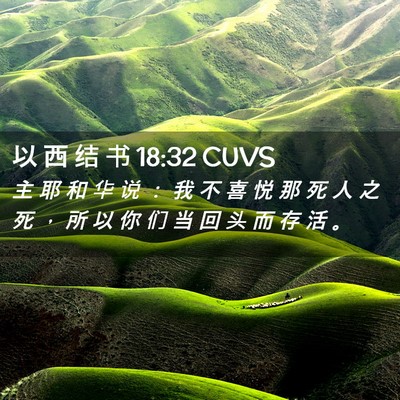 Picture 02 - 以 西 结 书 18:32 CUVS - 主 耶 和 华 说 ： 我 不 喜 悦 那 死 - Bible Verse Picture