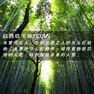 Picture 02 - 以 西 结 书 18:7 CUVS - 未 曾 亏 负 人 ， 乃 将 欠 债 之 人 - Bible Verse Picture