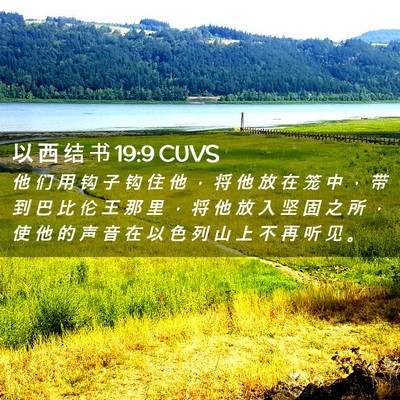 Picture 02 - 以 西 结 书 19:9 CUVS - 他 们 用 钩 子 钩 住 他 ， 将 他 放 - Bible Verse Picture