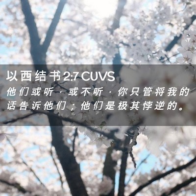 Picture 02 - 以 西 结 书 2:7 CUVS - 他 们 或 听 ， 或 不 听 ， 你 只 管 - Bible Verse Picture