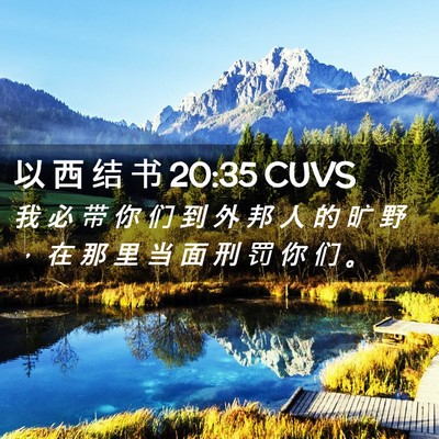 Picture 02 - 以 西 结 书 20:35 CUVS - 我 必 带 你 们 到 外 邦 人 的 旷 野 - Bible Verse Picture