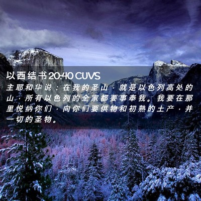 Picture 02 - 以 西 结 书 20:40 CUVS - 主 耶 和 华 说 ： 在 我 的 圣 山 ， - Bible Verse Picture