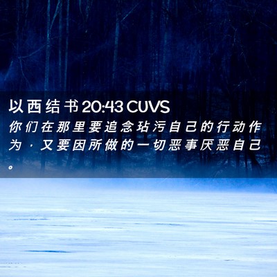 Picture 02 - 以 西 结 书 20:43 CUVS - 你 们 在 那 里 要 追 念 玷 污 自 己 - Bible Verse Picture