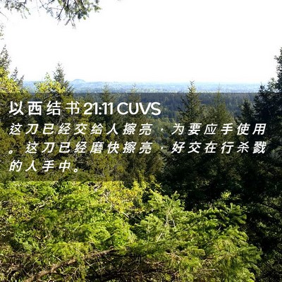 Picture 02 - 以 西 结 书 21:11 CUVS - 这 刀 已 经 交 给 人 擦 亮 ， 为 要 - Bible Verse Picture