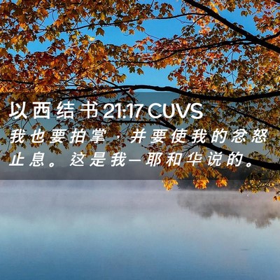 Picture 02 - 以 西 结 书 21:17 CUVS - 我 也 要 拍 掌 ， 并 要 使 我 的 忿 - Bible Verse Picture