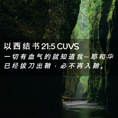 Picture 02 - 以 西 结 书 21:5 CUVS - 一 切 有 血 气 的 就 知 道 我 ─ 耶 - Bible Verse Picture