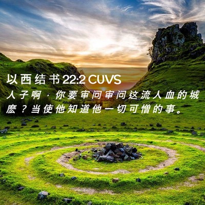 Picture 02 - 以 西 结 书 22:2 CUVS - 人 子 啊 ， 你 要 审 问 审 问 这 流 - Bible Verse Picture