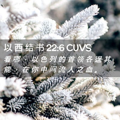 Picture 02 - 以 西 结 书 22:6 CUVS - 看 哪 ， 以 色 列 的 首 领 各 逞 其 - Bible Verse Picture