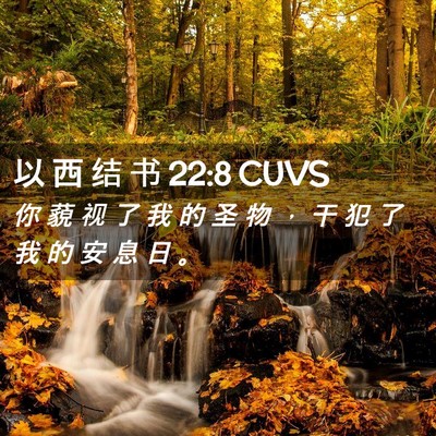 Picture 02 - 以 西 结 书 22:8 CUVS - 你 藐 视 了 我 的 圣 物 ， 干 犯 了 - Bible Verse Picture