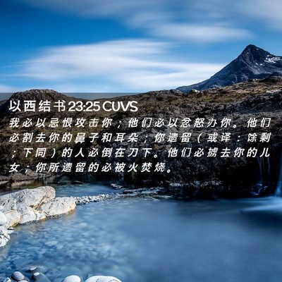 Picture 02 - 以 西 结 书 23:25 CUVS - 我 必 以 忌 恨 攻 击 你 ； 他 们 必 - Bible Verse Picture