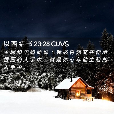 Picture 02 - 以 西 结 书 23:28 CUVS - 主 耶 和 华 如 此 说 ： 我 必 将 你 - Bible Verse Picture