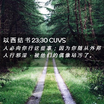 Picture 02 - 以 西 结 书 23:30 CUVS - 人 必 向 你 行 这 些 事 ； 因 为 你 - Bible Verse Picture