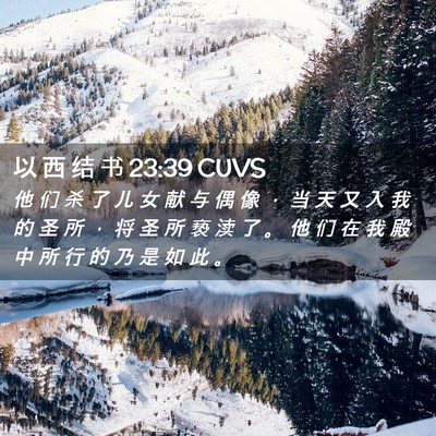 Picture 02 - 以 西 结 书 23:39 CUVS - 他 们 杀 了 儿 女 献 与 偶 像 ， 当 - Bible Verse Picture