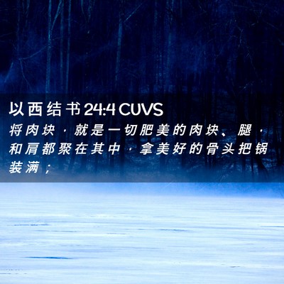 Picture 02 - 以 西 结 书 24:4 CUVS - 将 肉 块 ， 就 是 一 切 肥 美 的 肉 - Bible Verse Picture