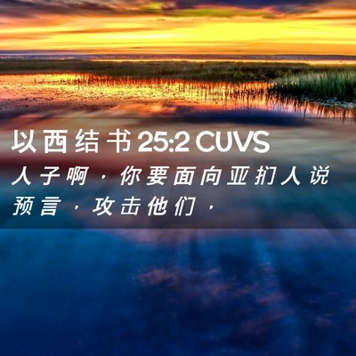 Picture 02 - 以 西 结 书 25:2 CUVS - 人 子 啊 ， 你 要 面 向 亚 扪 人 说 - Bible Verse Picture