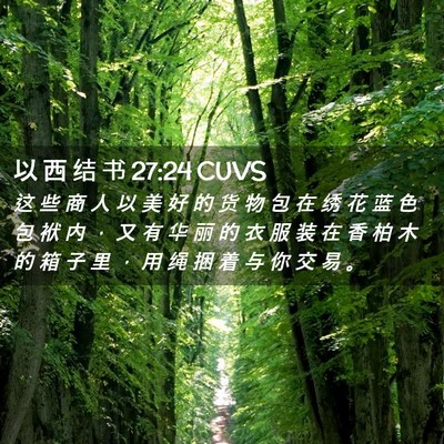 Picture 02 - 以 西 结 书 27:24 CUVS - 这 些 商 人 以 美 好 的 货 物 包 在 - Bible Verse Picture