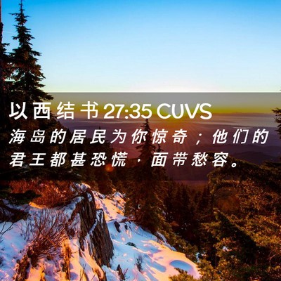 Picture 02 - 以 西 结 书 27:35 CUVS - 海 岛 的 居 民 为 你 惊 奇 ； 他 们 - Bible Verse Picture