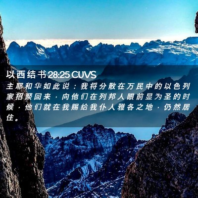 Picture 02 - 以 西 结 书 28:25 CUVS - 主 耶 和 华 如 此 说 ： 我 将 分 散 - Bible Verse Picture