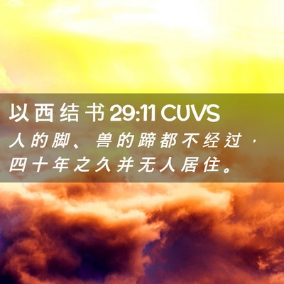 Picture 02 - 以 西 结 书 29:11 CUVS - 人 的 脚 、 兽 的 蹄 都 不 经 过 ， - Bible Verse Picture