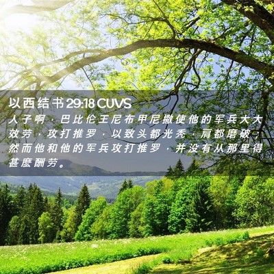 Picture 02 - 以 西 结 书 29:18 CUVS - 人 子 啊 ， 巴 比 伦 王 尼 布 甲 尼 - Bible Verse Picture