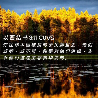 Picture 02 - 以 西 结 书 3:11 CUVS - 你 往 你 本 国 被 掳 的 子 民 那 里 - Bible Verse Picture