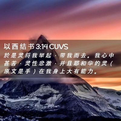 Picture 02 - 以 西 结 书 3:14 CUVS - 於 是 灵 将 我 举 起 ， 带 我 而 去 - Bible Verse Picture