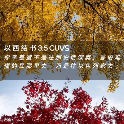 Picture 02 - 以 西 结 书 3:5 CUVS - 你 奉 差 遣 不 是 往 那 说 话 深 奥 - Bible Verse Picture