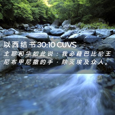 Picture 02 - 以 西 结 书 30:10 CUVS - 主 耶 和 华 如 此 说 ： 我 必 藉 巴 - Bible Verse Picture