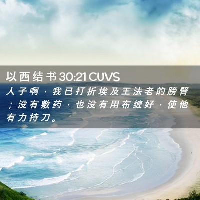 Picture 02 - 以 西 结 书 30:21 CUVS - 人 子 啊 ， 我 已 打 折 埃 及 王 法 - Bible Verse Picture