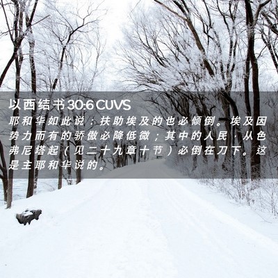 Picture 02 - 以 西 结 书 30:6 CUVS - 耶 和 华 如 此 说 ： 扶 助 埃 及 的 - Bible Verse Picture