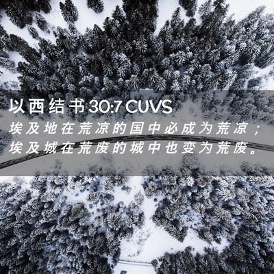 Picture 02 - 以 西 结 书 30:7 CUVS - 埃 及 地 在 荒 凉 的 国 中 必 成 为 - Bible Verse Picture