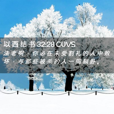 Picture 02 - 以 西 结 书 32:28 CUVS - 法 老 啊 ， 你 必 在 未 受 割 礼 的 - Bible Verse Picture