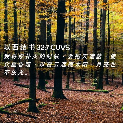 Picture 02 - 以 西 结 书 32:7 CUVS - 我 将 你 扑 灭 的 时 候 ， 要 把 天 - Bible Verse Picture