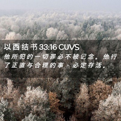 Picture 02 - 以 西 结 书 33:16 CUVS - 他 所 犯 的 一 切 罪 必 不 被 记 念 - Bible Verse Picture