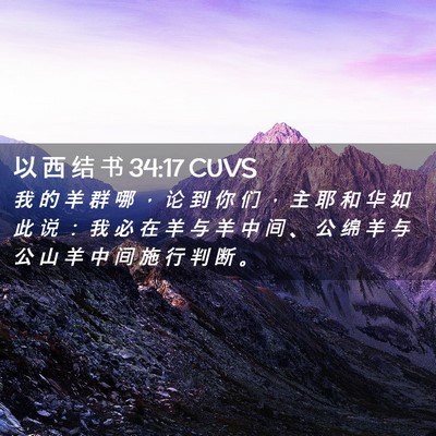 Picture 02 - 以 西 结 书 34:17 CUVS - 我 的 羊 群 哪 ， 论 到 你 们 ， 主 - Bible Verse Picture