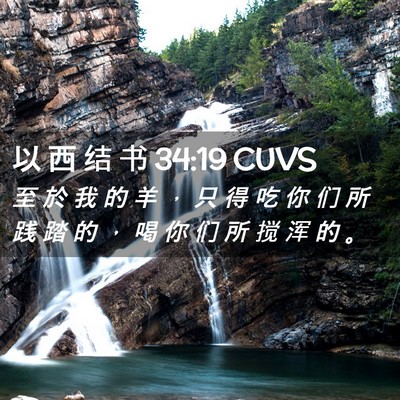 Picture 02 - 以 西 结 书 34:19 CUVS - 至 於 我 的 羊 ， 只 得 吃 你 们 所 - Bible Verse Picture