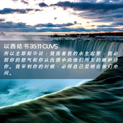 Picture 02 - 以 西 结 书 35:11 CUVS - 所 以 主 耶 和 华 说 ： 我 指 着 我 - Bible Verse Picture