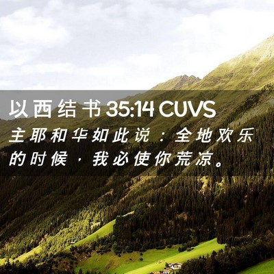 Picture 02 - 以 西 结 书 35:14 CUVS - 主 耶 和 华 如 此 说 ： 全 地 欢 乐 - Bible Verse Picture